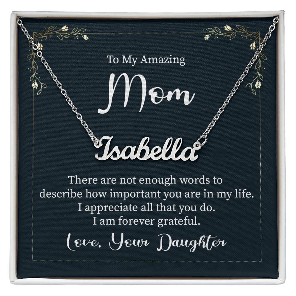 Personalized Name Necklace to Mom from Daughter