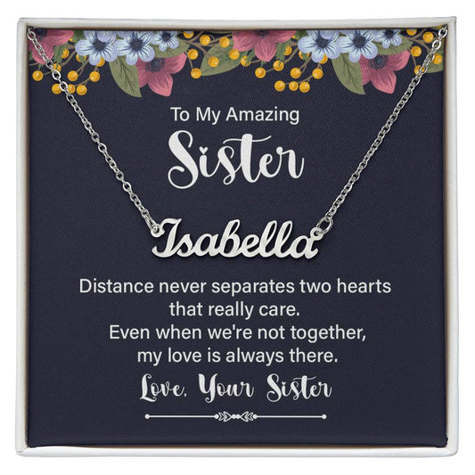 Personalized Name Necklace to Sister from Sister