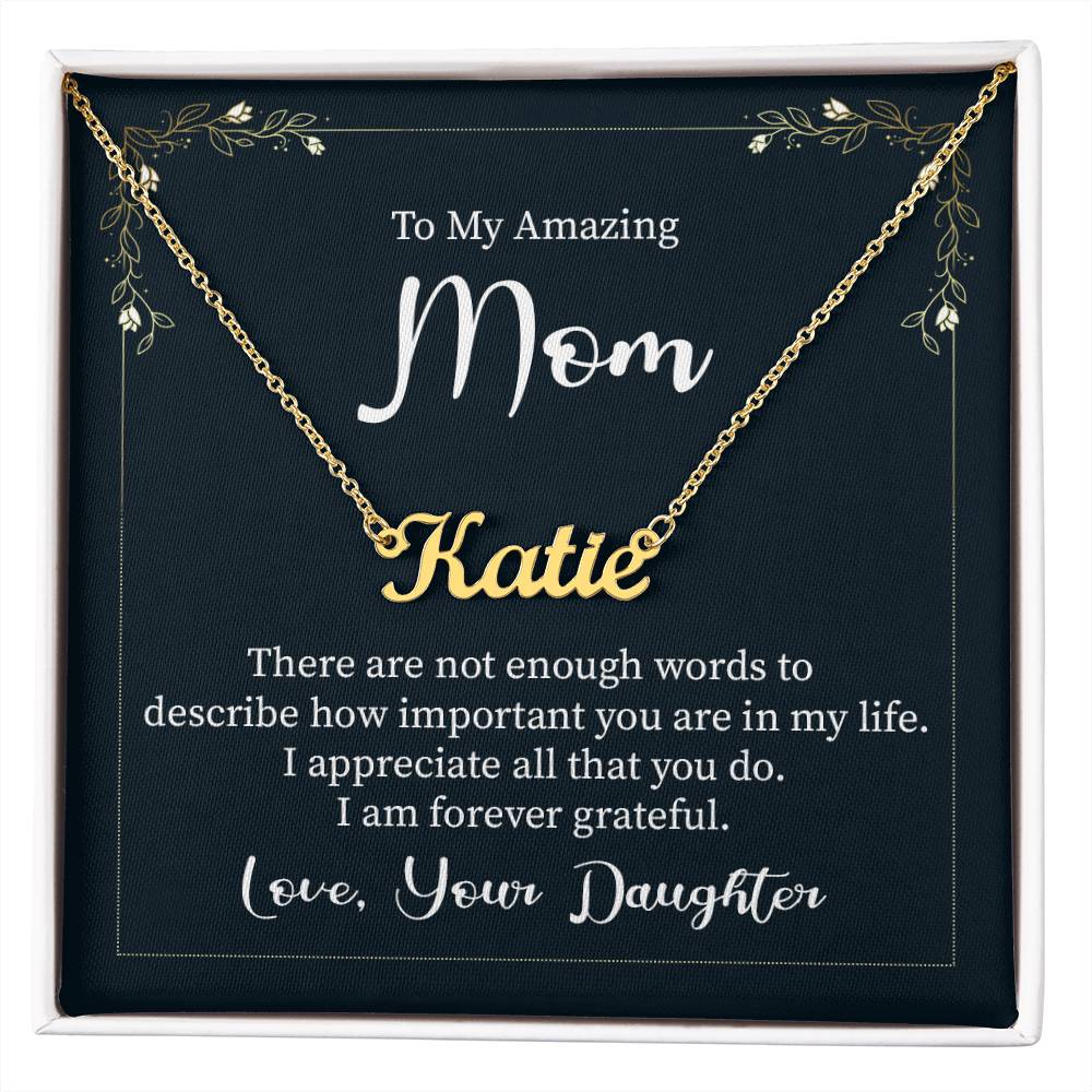 Personalized Name Necklace to Mom from Daughter