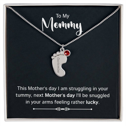 New Beginnings: Engraved Baby Footprint Necklace