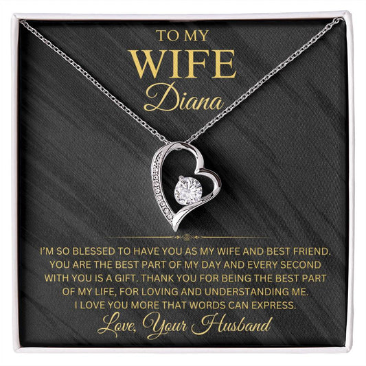 Personalized Wife's Name & Closing message Necklace