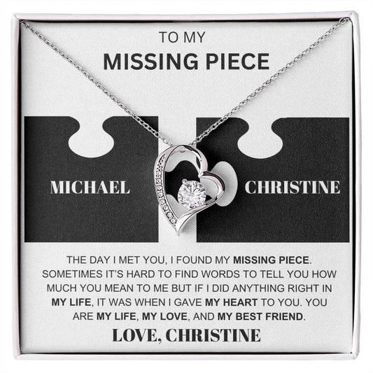 Personalized Puzzle Forever Love Necklace