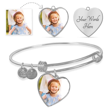 Personalized Heart Bangle